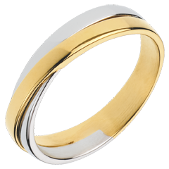 Wedding Ring Saturn Duo - all gold - yellow gold and white gold