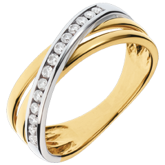 Anello Triaz - Oro bianco e Oro giallo - 18 carati - 14 Diamanti - 0.21 carati