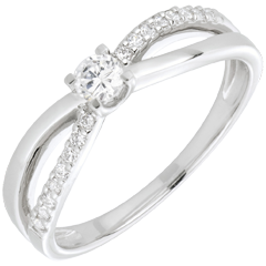 Anillo de compromiso Destino - Eternidad - oro blanco 18 quilates