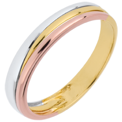 Alianza Triya - 3 oros - oro amarillo, oro blanco, oro rosa 18 quilates 