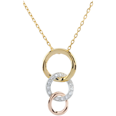 Collar Gala - tres oros - oro amarillo, blanco, rosa 9 quilates 