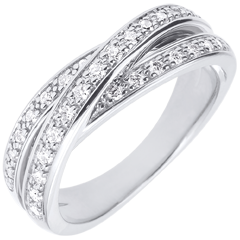 Anello Saturno Diamante - oro bianco - 29 diamanti - 9 carati