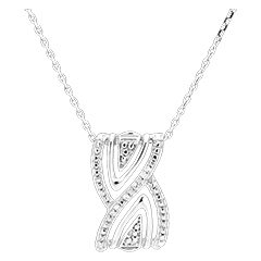 Ketting Saturnus - Oneindige Schittering - 9 karaat witgoud en diamanten