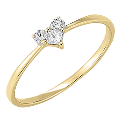Inel Secret Prețios - Mini Lovely - aur galben de 9 carate și diamante
