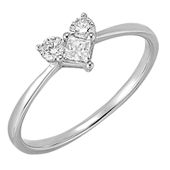 Inel Secret Prețios - Lovely - aur alb de 18 carate și diamante 