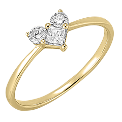 Inel Secret Prețios - Lovely - aur galben de 18 carate și diamante 
