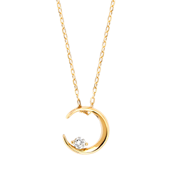 Séléné Ketting – 9 karaat geelgoud en synthetische diamant