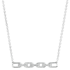 Collana Sguardo d'Oriente - Maglia Cubana - oro bianco 18 carati e diamanti