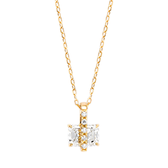Soléria Collier – 9 karaat geelgoud, synthetische diamanten