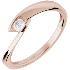 Solitaire calanque or rose 18 carats - diamant 0.11 carat