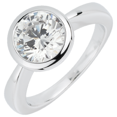 Solitaire Poupée or blanc 18 carats