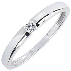 Solitaire Ring Origin - One - white gold 18 carats and diamond