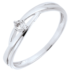 Solitaire Ring Precious Nest - Dova - white gold - 0.03 carat diamond - 18 carats