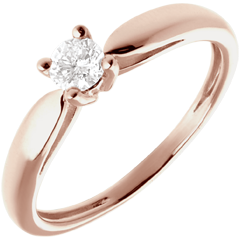 Solitaire roseau or rose 18 carats - 0.21 carat