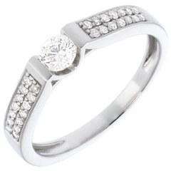 Solitär Arche in Weissgold - 0.38 Karat - 29 Diamanten