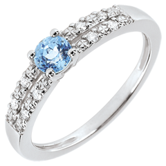 Verlovingsring Margot - saffier 0.3 karaat met diamanten - 18 karaat witgoud