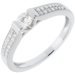 Verlovingsring Destiny - Ark 18 karaat witgoud bezet - 0.18 karaat - 29 Diamanten