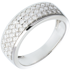 Ring Sterrenbeeld - Astraal - klein model - 18 karaat witgoud geplaveid - 0,63 karaat - 45 Diamanten