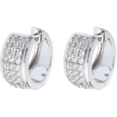 Oorbellen Sterrenbeeld - Astraal - groot model - geplaveid 18 karaat witgoud - 0,43 karaat - 54 Diamanten