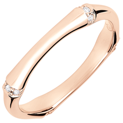 Obrączka Święta Dżungla - Diamenty 3 mm - złoto różowe 18-karatowe