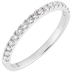 Obrączka Bettina - białe złoto 9-karatowe wysadzane diamentami