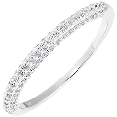 Obrączka Myriade - białe złoto 9-karatowe wysadzane diamentami