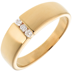 Trilogie Unendlichkeit mit Spannfassung in Gelbgold - 3 Diamanten