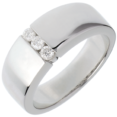 Trilogie Unendlichkeit mit Spannfassung in Weissgold - 3 Diamanten