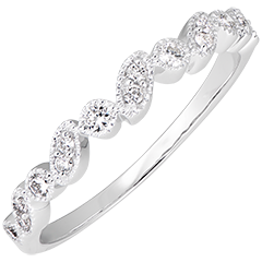 Trouwring Oostelijke blik - variatie - witgoud 18 karaat en diamanten