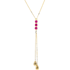 Collana Kiona - Oro giallo - 9 carati - 3 Rubini - 0.48 carati