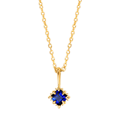 Collana Azura – Oro giallo 9 carati e zaffiro sintetico