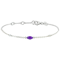 Bracciale Sguardo d'Oriente - ametista e diamanti - oro bianco 9 carati