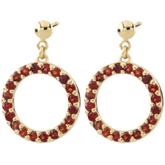 Orecchini Roseline - Oro giallo - 9 carati - Granato - 1 carato