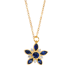 Collana Althéa – Oro giallo 9 carati, zaffiri e diamanti sintetici