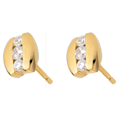 Ohrstecker Kostbarer Kokon - Trilogie Abschweifung - Gelbgold - 6 Diamanten-0. 23 Karat - 18 Karat