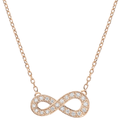 Collier Unendlichkeit - Roségold und Diamanten - 18 Karat