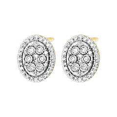 Ohrstecker Origine - Ovaler Glanz - 18 Karat Weiß- und Gelbgold und Diamanten