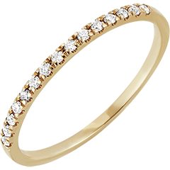 Trauring Célesta - Gelbgold, 9 Karat, mit Diamanten