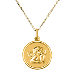 Taufmedaille Engel Raphael – 18-karätiges Gelbgold