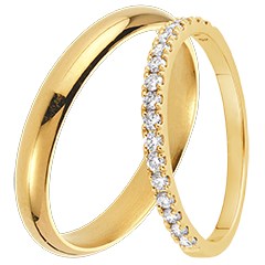 Valse & Bettina Wedding Band Duo – Yellow Gold & Diamonds – 18 Carat