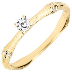 Verlobungsring Heiliger Urwald - 0.09 Karat Diamant - 9 Karat gebürstetes Gelbgold