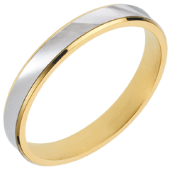 Trauring Dandy aus Gelbgold und Weissgold - 3mm