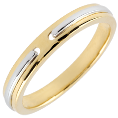 Trauring Versprechen - Gelb- und Weißgold - Kleines Modell - 18 Karat