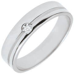 Trauring Olympia Diamant - Mitteleres Modell - Weissgold