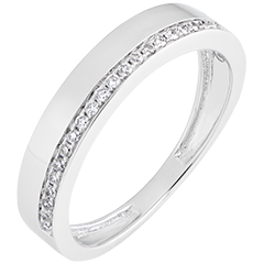 Trauring Passion - Variation - 750er Weißgold und Diamanten