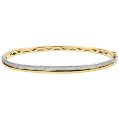 Armreif Eleganz - Gelbgold, Weißgold und Diamanten - 9 Karat