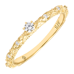 Éloa Ring – 9-karätiges Gelbgold (375/1000) und synthetische Diamanten