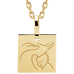 Vierkant medaillon gegraveerd - 9K geelgoud - Lovely Yours Collectie - Edenly Yours