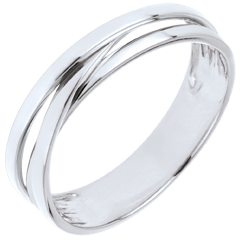 Wedding Ring Saturn Trilogy variation - white gold - 18 carat