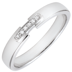 Weddingring uni-precious white gold and diamonds